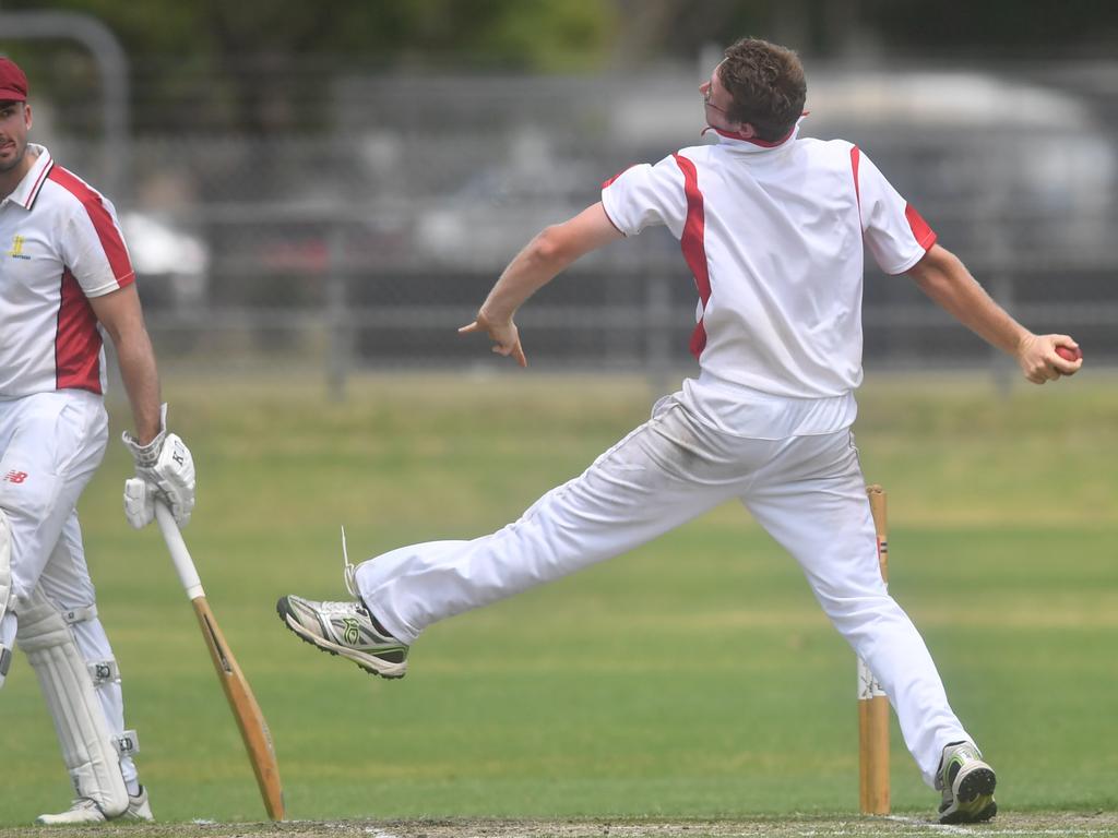 Brad Scott bowls for South Services at McKittrick Park