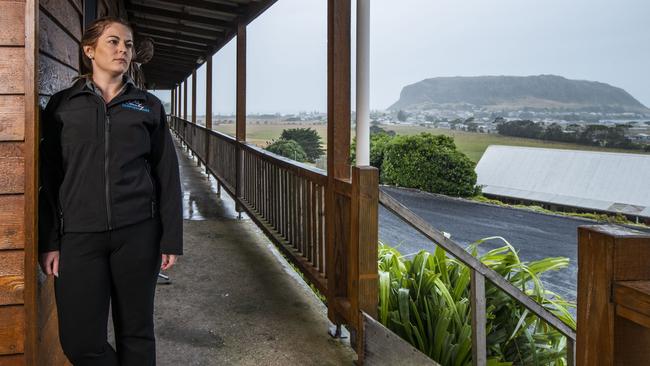 Codie Fisher, assistant manager at Stanley Seaview Inn in northeast Tasmania, says ongoing support is desperately needed. The hotel is only 25 per cent full in peak season. Picture: Chris Crerar