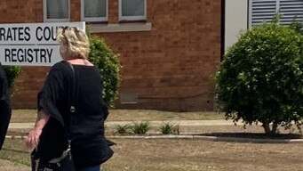 Helen Doran, pictured leaving the Gympie Magistrates Court, claimed the "plethora" of weapons found in her Cooloola Cove home were to protect herself against yowies.