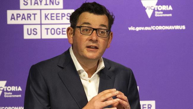 Victorian Premier Daniel Andrews in Melbourne on Thursday. Picture: Sarah Matray