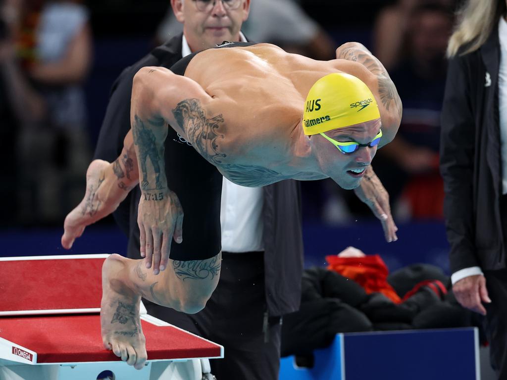 Kyle Chalmers almost exited the pool for the footy field. Picture: Adam Head