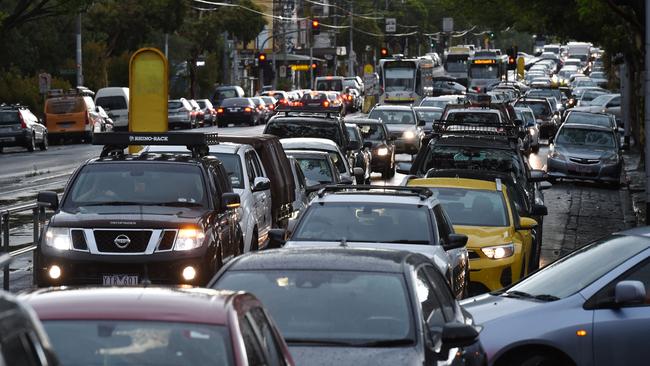 Melbourne’s roads are getting clogged as the city bounces back from lockdown. Picture: Josie Hayden