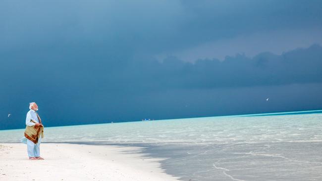 The Indian prime minister Narendra Modi on a visit to the Indian archipelago of Lakshadweep, an effort to promote tourism that hastened the falling out with the Maldives. Picture: X