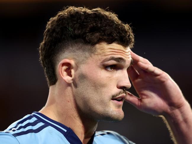 The Blues struggled with their goal kicking in Origin I, with Nathan Cleary missing three conversion attempts in a row. Picture: Getty Images
