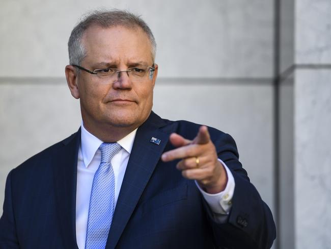 Prime Minister Scott Morrison speaks to the media in Canberra. Picture: AAP