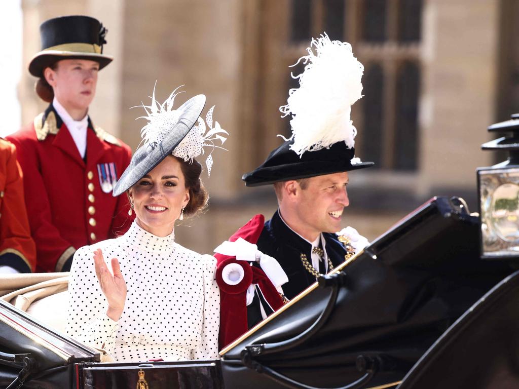 Princess Catherine and Prince William attend the Order of the Garter Ceremony in Windsor Castle. Picture: AFP