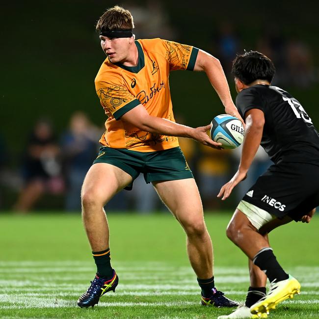 Nick Bloomfield of Australia in action during The Rugby Championship U20 Round 3 match between Australia and New Zealand at Sunshine Coast Stadium on May 12, 2024 in Sunshine Coast, Australia. Photo by Albert Perez/Getty Images