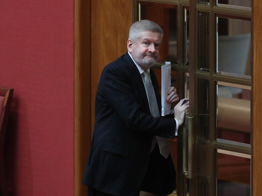 Senator Mitch Fifield announced the crackdown on piracy today. Picture: Kym Smith