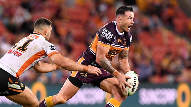 Darius Boyd tried to lead his Broncos from the front. Picture: Bradley Kanaris/Getty Images