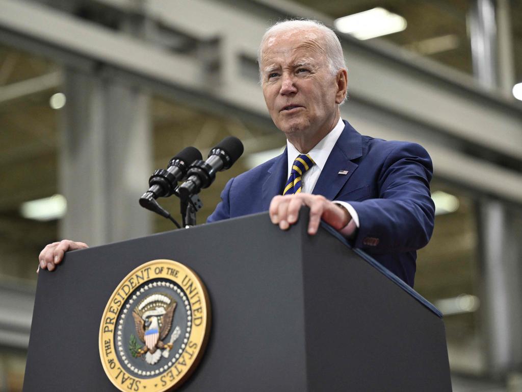 US President Joe Biden addresses the Maui fire disaster in Milwaukee, Wisconsin. Picture: AFP