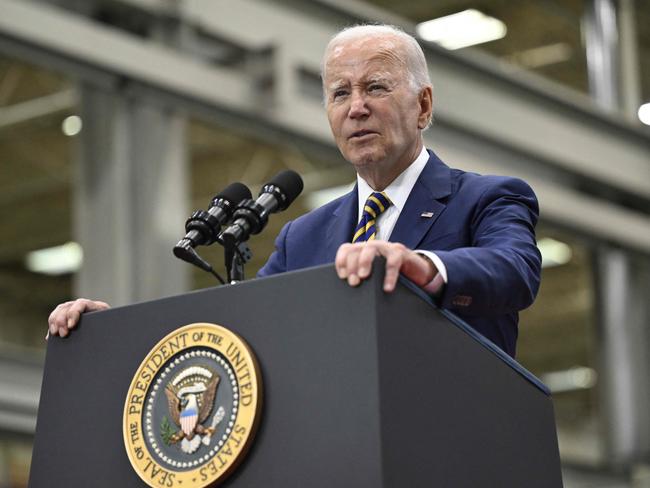 US President Joe Biden addresses the Maui fire disaster in Milwaukee, Wisconsin. Picture: AFP