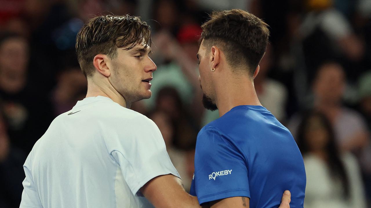 Vukic will face Britain's Jack Draper (left) next, after he knocked out Thanasi Kokkinakis. (Photo by DAVID GRAY / AFP)