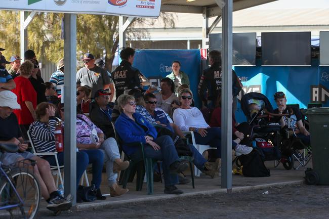 The start/finish line was the place to be yesterday for the finish of the 2019 Tatts Finke Desert Race. Pic: MATT HENDERSON