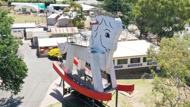 Aerial photos of the Big Rocking Horse in Gumeracha. Picture Simon Cross