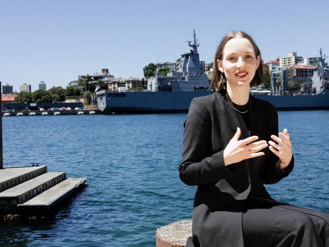 26/10/2024: Defence researcher Sophie Mayo is the 2025 ANZAC Centenary John Monash Scholar, and will pursue a Master in Public Administration and Master of Business Administration at the Harvard Kennedy School of Government and the MIT Sloan School of Management.  Photo by Giselle Haber.