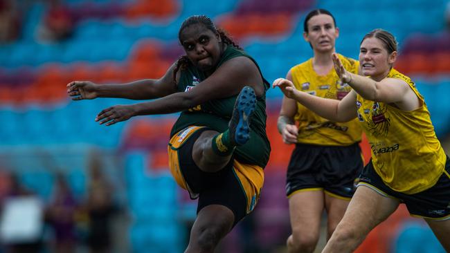 Kaitlyn Armstrong in the St Mary's vs Nightcliff Tigers 2023-24 NTFL women's qualifying final. Picture: Pema Tamang Pakhrin