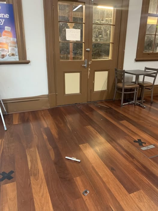 A crime scene set up on Wednesday morning after another break-in. Picture: Gawler Heritage Cafe Facebook