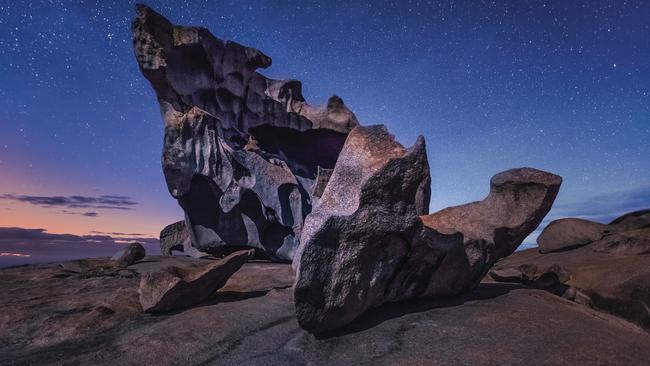 Remarkable Rocks under the stars on Kangaroo Island. Picture: SATC