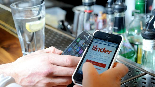 4/4/14. Feature issue big read. Its about Tinder - a dating app on iphones. Not your standard shoot here - we're not showing the faces of our talent Clancy Bennett or Laura Poole. Pic Keryn Stevens