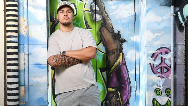 Cowboys player Jamayne Taunoa-Brown is releasing his first rap E.P. Picture: Shae Beplate.