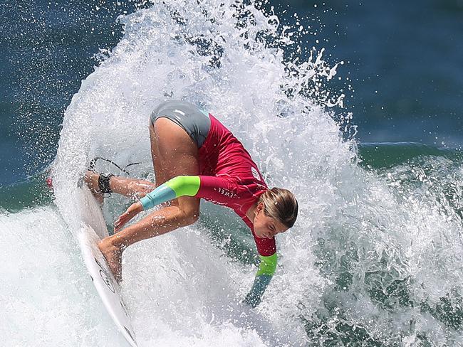 Australia's Bronte Macaulay in the quarterfinals of the Sydney International women's pro at Cronulla also year. Pic: Brett Costello