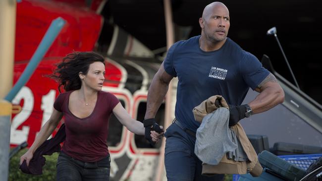 San Andreas starring The Rock Dwayne Johnson.