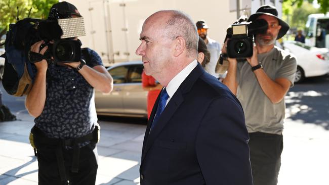 Tim Sexton arrives at District Court on Tuesday. Picture: AAP / David Mariuz