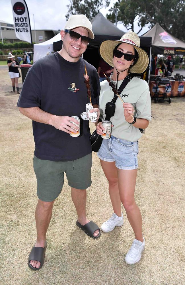 Mitch Woodward and Regan Herries at Meatstock, Toowoomba Showgrounds. Picture: Patrick Woods.