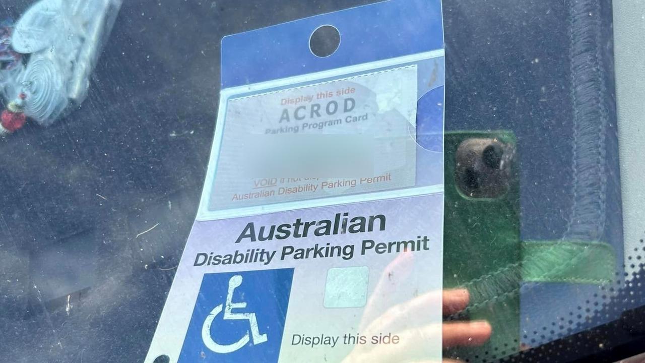 People with an ACROD permit are allowed to park across two bays if there’s no available disability spaces. Picture: Facebook