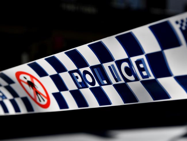 Police have set up a crime scene on Barrenjoey Rd, Mona Vale, where a cyclist was struck by a car. Picture: Joel Carrett