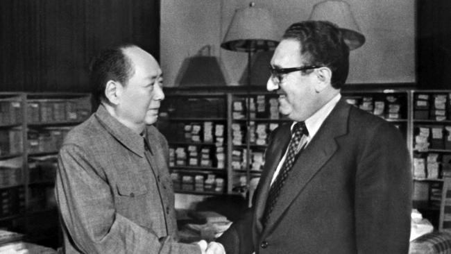 Kissinger meets with Chinese president Mao Zedong in 1973 in Beijing.