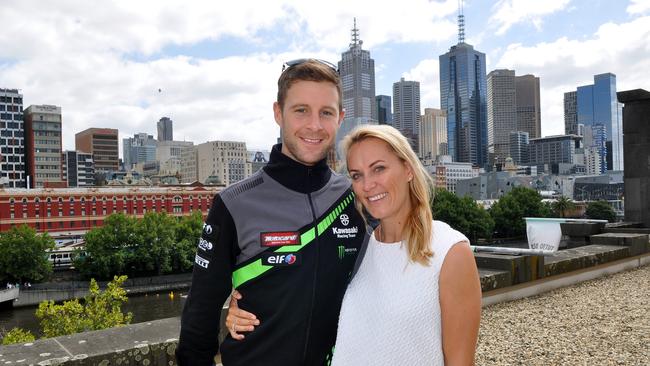 Jonathan Rea and wife Tatia in Melbourne.