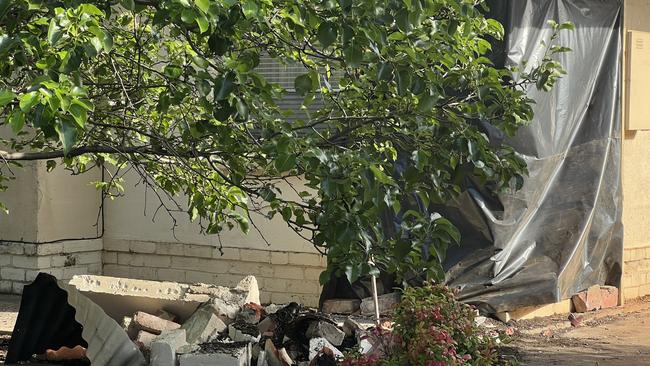 The car woke sleeping residents as it crashed into their bedroom. Picture: Emma Brasier.