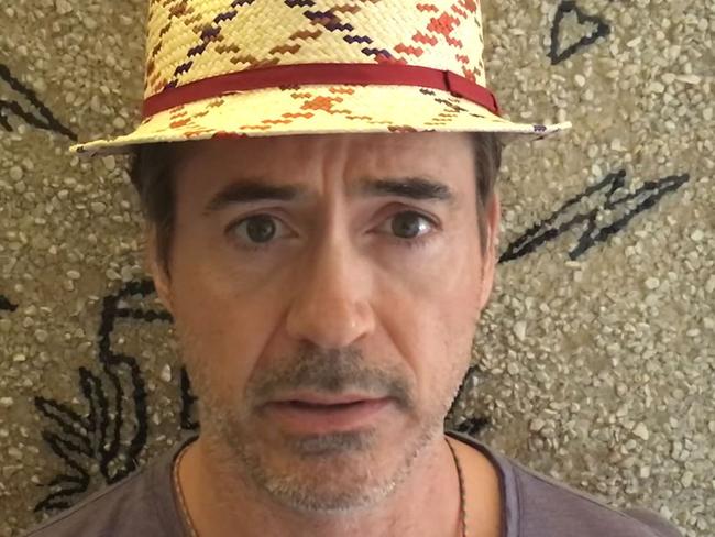 Robert Downey Jnr. records a message for Domenic AKA Iron Boy.Source: YouTube