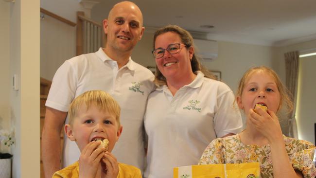 Emma White with her husband and two children. Picture: Supplied