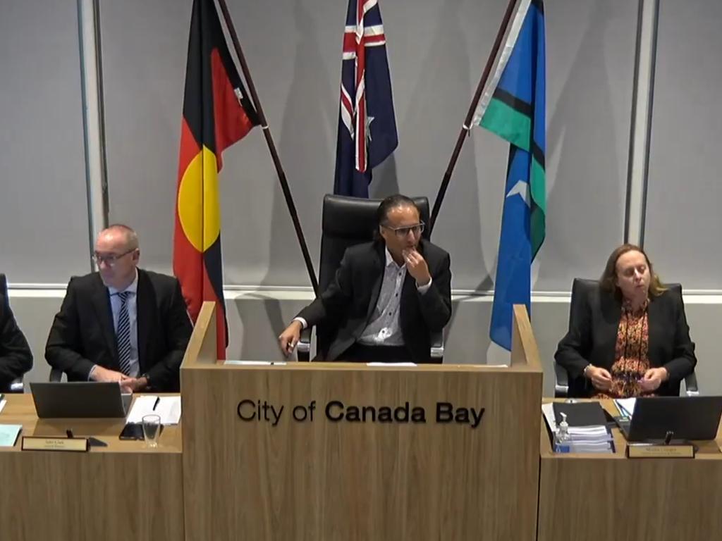 The City of Canada Bay council meeting on Tuesday night. Picture: Facebook