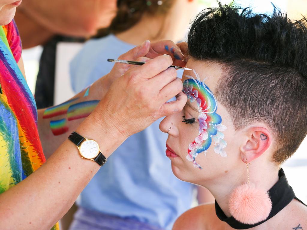 Elaborate face painting at the Newtown Festival. Picture: Jess Husband.