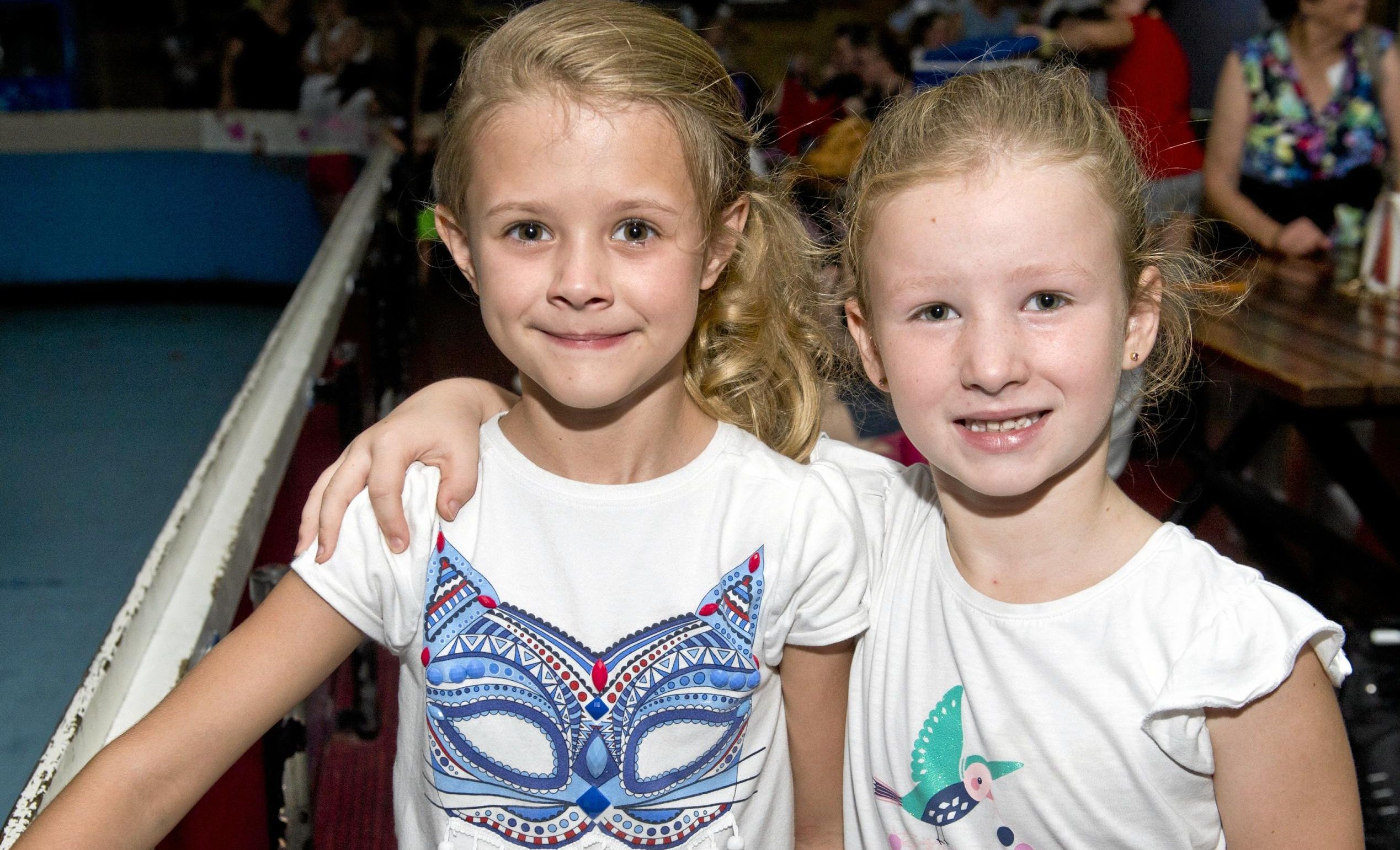 ( From left ) Jemma Franke and Alexi Boyes at Skate City. Sunday, 28th Jan, 2018. Picture: Nev Madsen