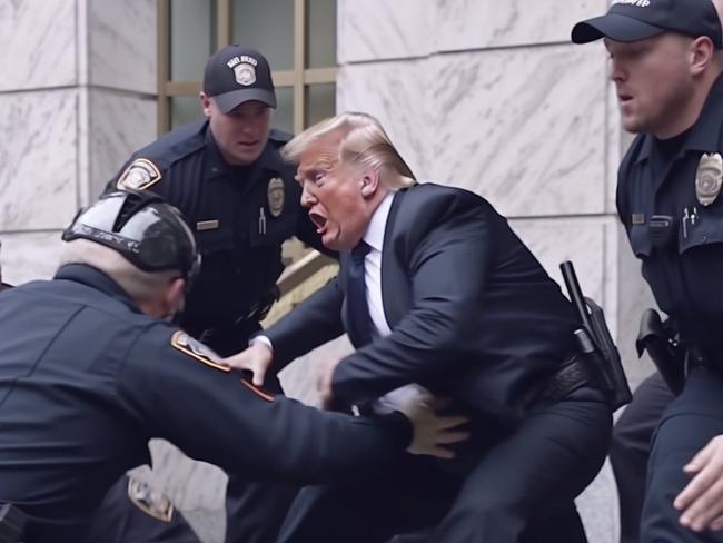 An AI-generated deepfake image of former US President Donald Trump being arrested.