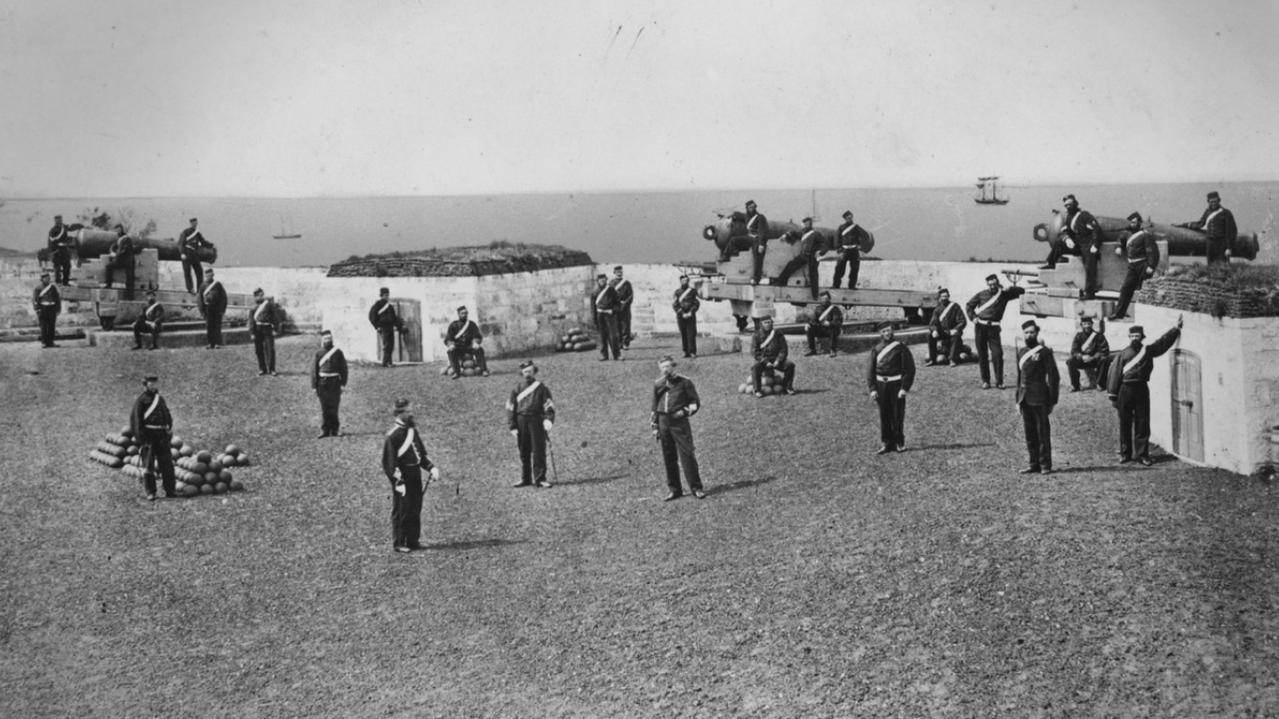 Fortifications at Queenscliff, built in the mid 1800s amid fears of a Russian attack. Picture: State Library of Victoria