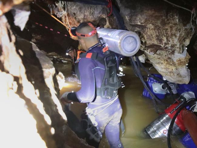 Navy SEALS have freed four boys from a cave in Thailand. Picture: AFP