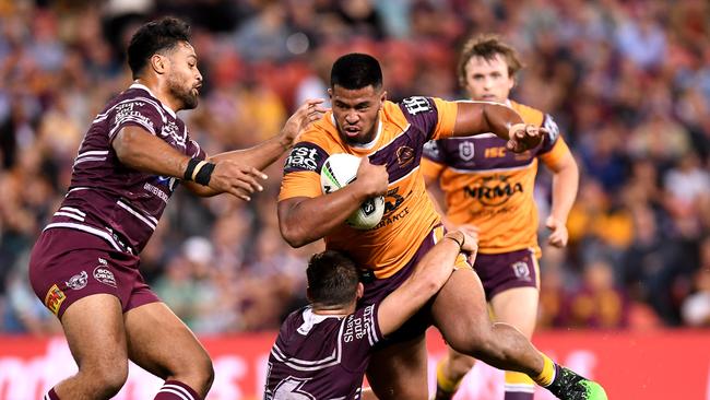 Payne Haas has been in blistering form for the Broncos. Picture: Getty Images