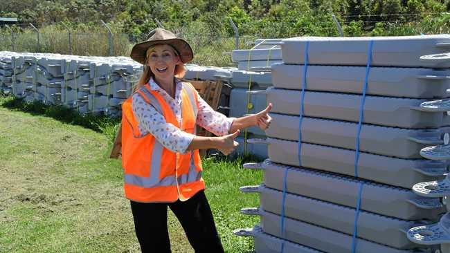 Environmental Strategies Officer at Lismore City Council, Sharyn Hunnisett is excited to get Australia's first floating solar panels installed at the sewage ponds on Wyrallah Road. Picture: Samantha Poate