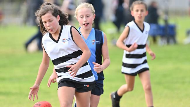 Players from Barossa &amp; Light and Mid North hunt the ball during this week’s Sapsasa Country Football Carnival. Picture: Keryn Stevens