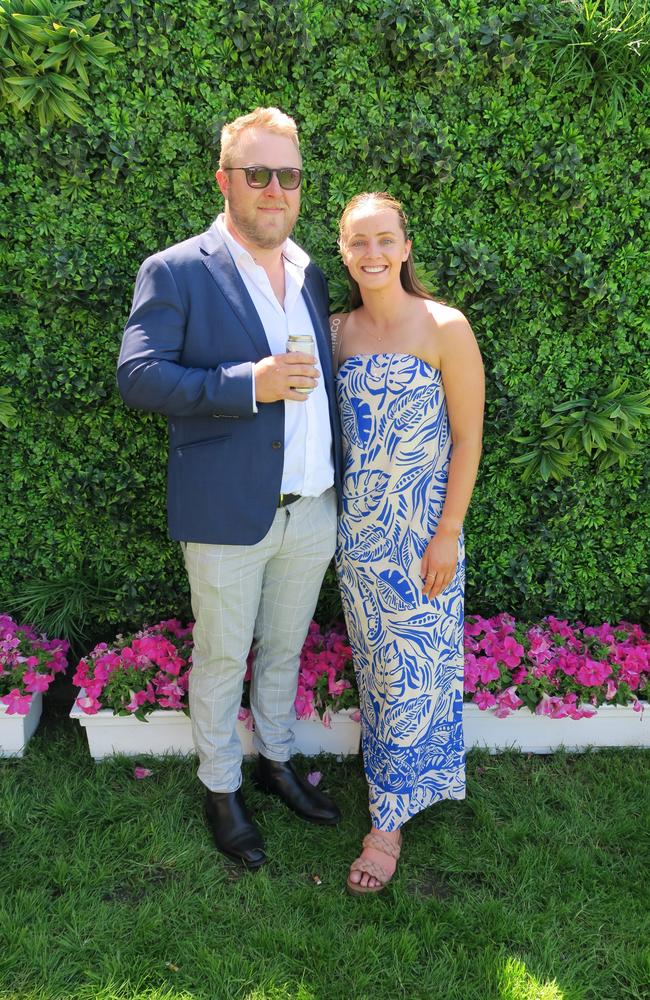 Bec and Adam together at the Cox Plate.