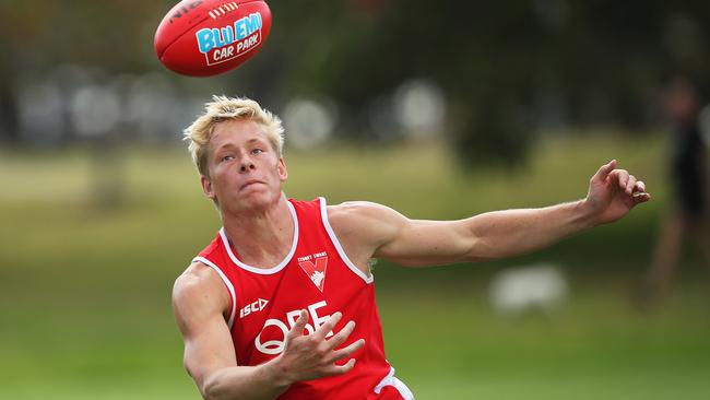 Isaac Heeney during Swans preseason. Picture: Phil Hillyard