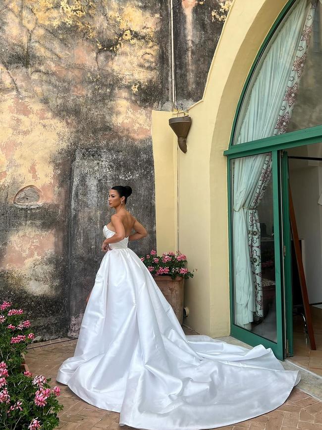 Dillon’s stunning satin gown. Picture: Instagram