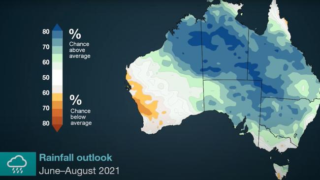 Wetter conditions are likely over much of Australia this winter. Picture: BOM