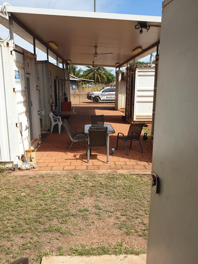 Milingimbi station is one of 11 converted shipping containers used as a remote police station set up in 2007 during the Federal NT Intervention. Photo: NT Police Association