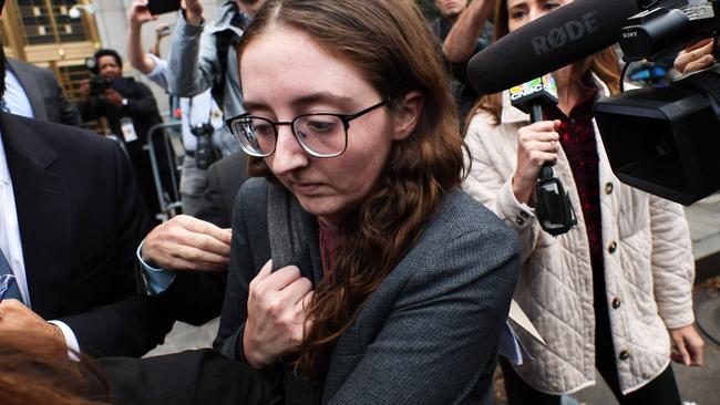 Caroline Ellison, former chief executive officer of Alameda Research LLC, leaves Manhattan Federal Court after testifying during the trial of FTX CEO Sam Bankman-Fried. Picture: Michael M. Santiago/Getty Images/AFP